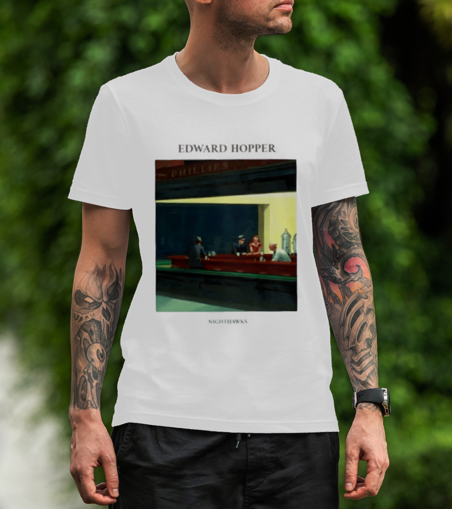 Edward Hopper Nighthawks Phillies Painting T-Shirt