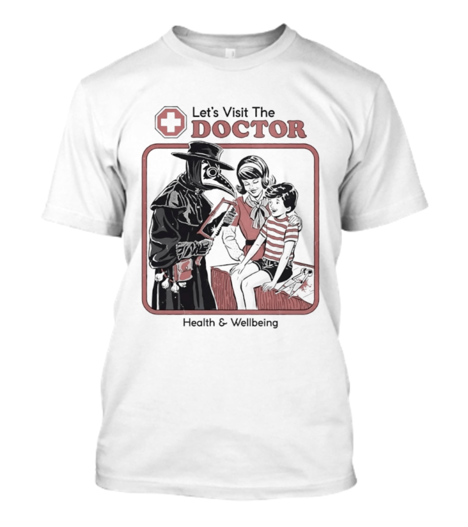 Let's Visit The Doctor Health And Wellbeing Vintage Medical Scene T-Shirt