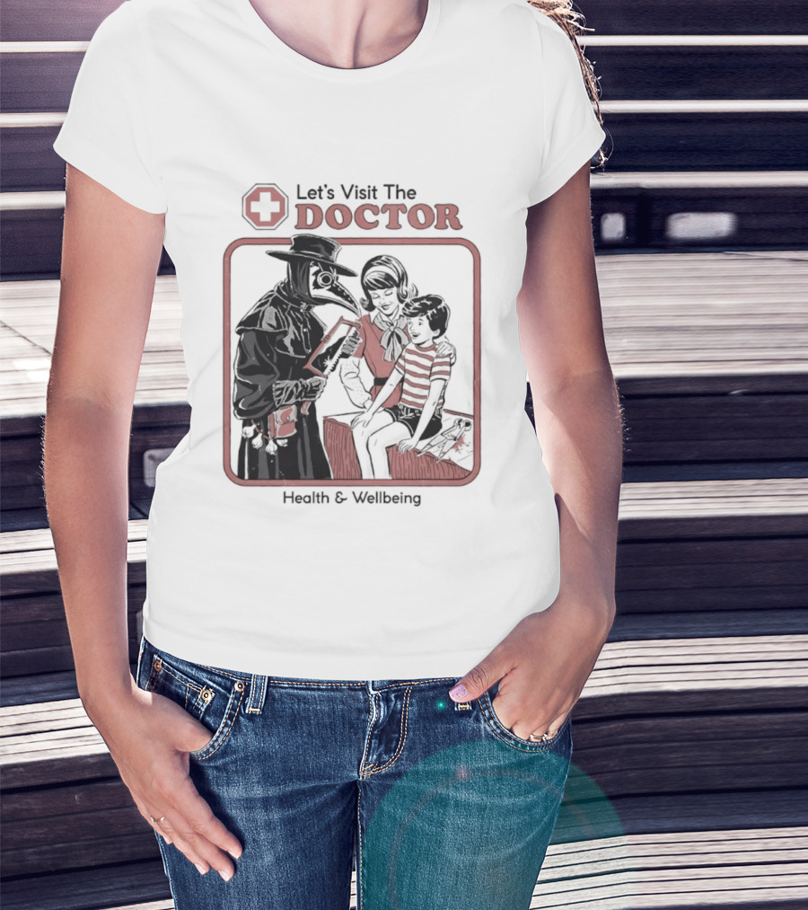 Let's Visit The Doctor Health And Wellbeing Vintage Medical Scene T-Shirt