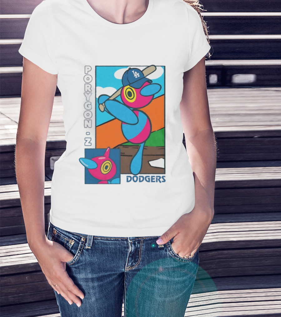 Porygon Z Los Angeles Dodgers Baseball Pokémon T-Shirt