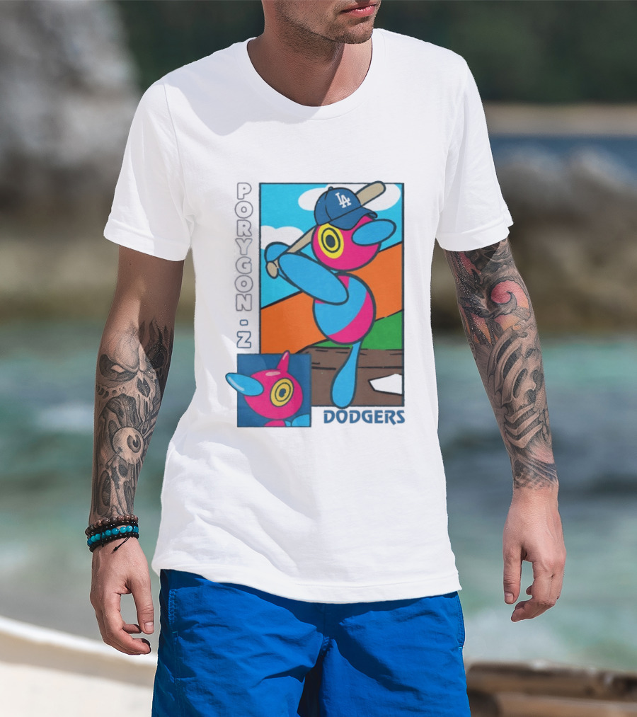 Porygon Z Los Angeles Dodgers Baseball Pokémon T-Shirt