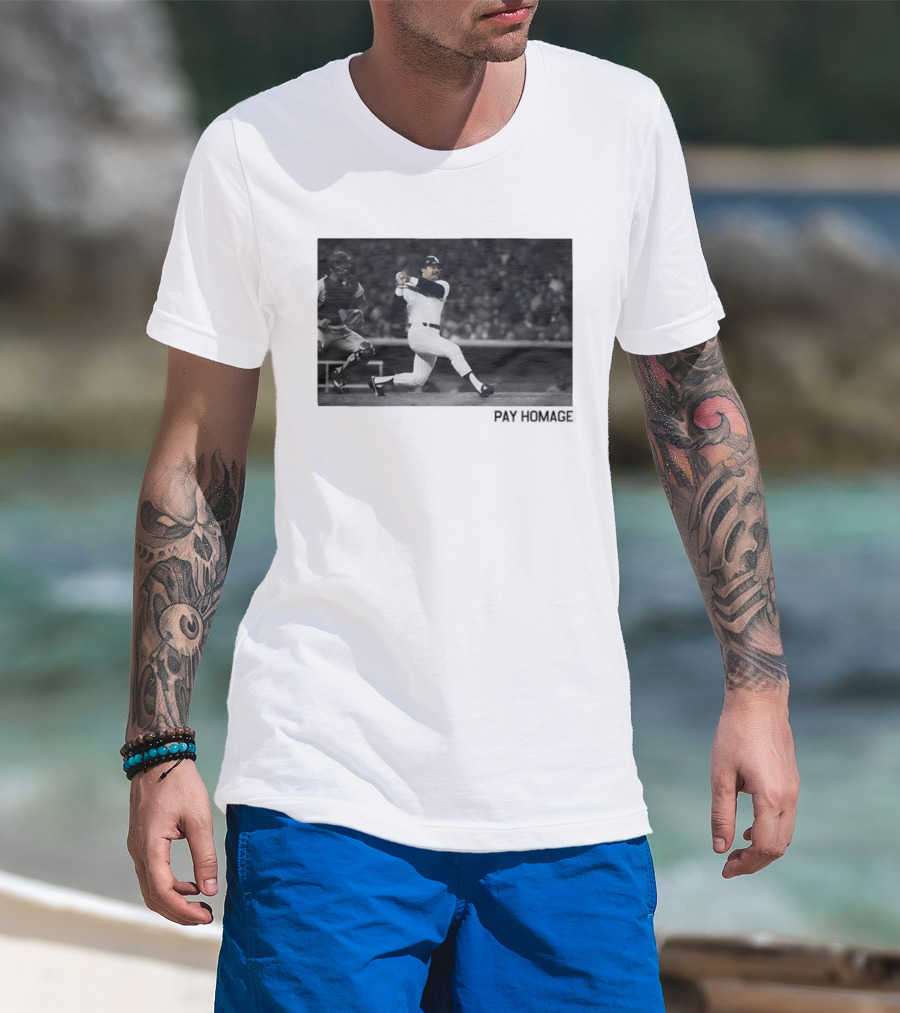 Reggie Jackson New York Yankees Baseball Pay Homage Iconic Swing Moment T-Shirt