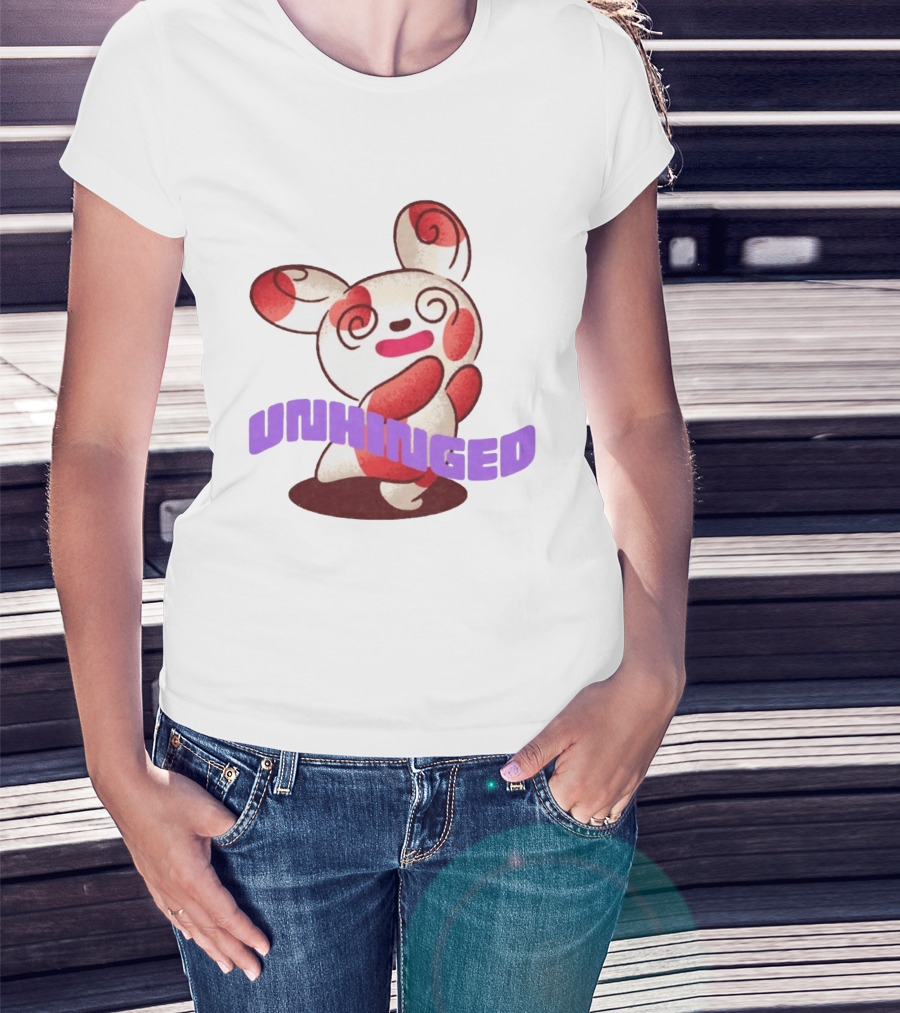 Spinda Unhinged Bunny Rabbit Cartoon Spiral Eyes T-Shirt