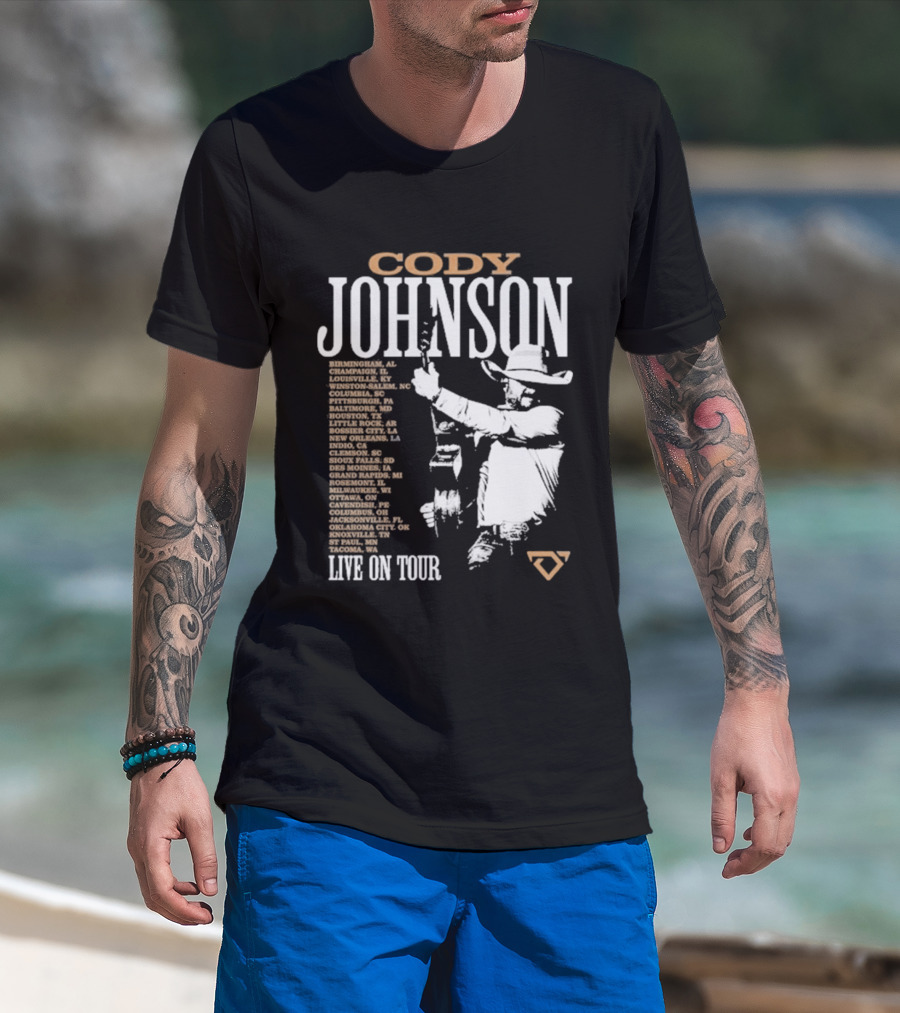 Cody Johnson 2026 Tour Live On Tour Dates And Cities With Cowboy T-Shirt