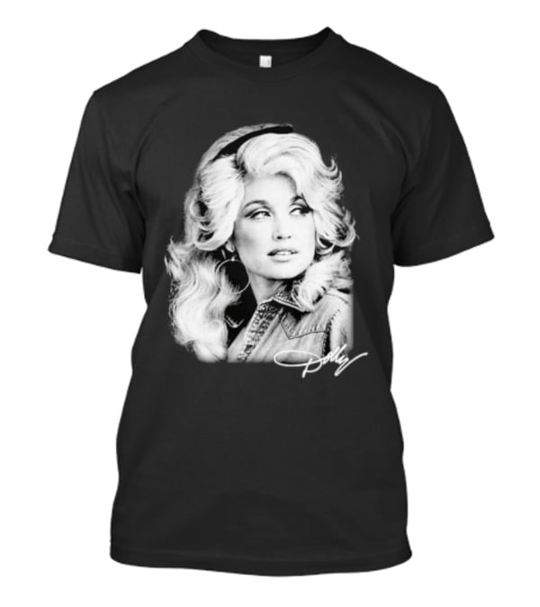 Dolly Parton Dolly Forever Legend Vintage Black And White Denim T-Shirt