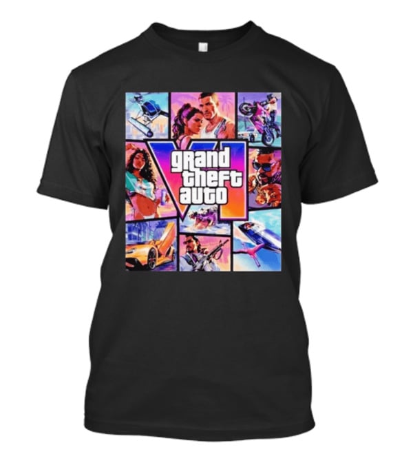 Grand Theft Auto VI Vice City Stories Helicopter Motorbike Rockstar Games T-Shirt