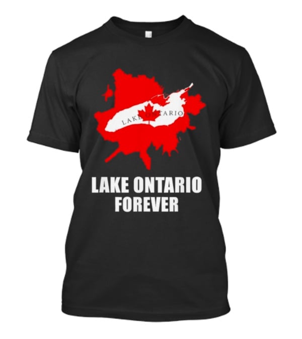 Lake Ontario Forever Canada Map Red Leaf T-Shirt