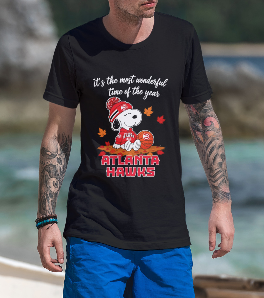 Atlanta Hawks Snoopy Halloween 2026 It's The Most Wonderful Time Of The Year T-Shirt