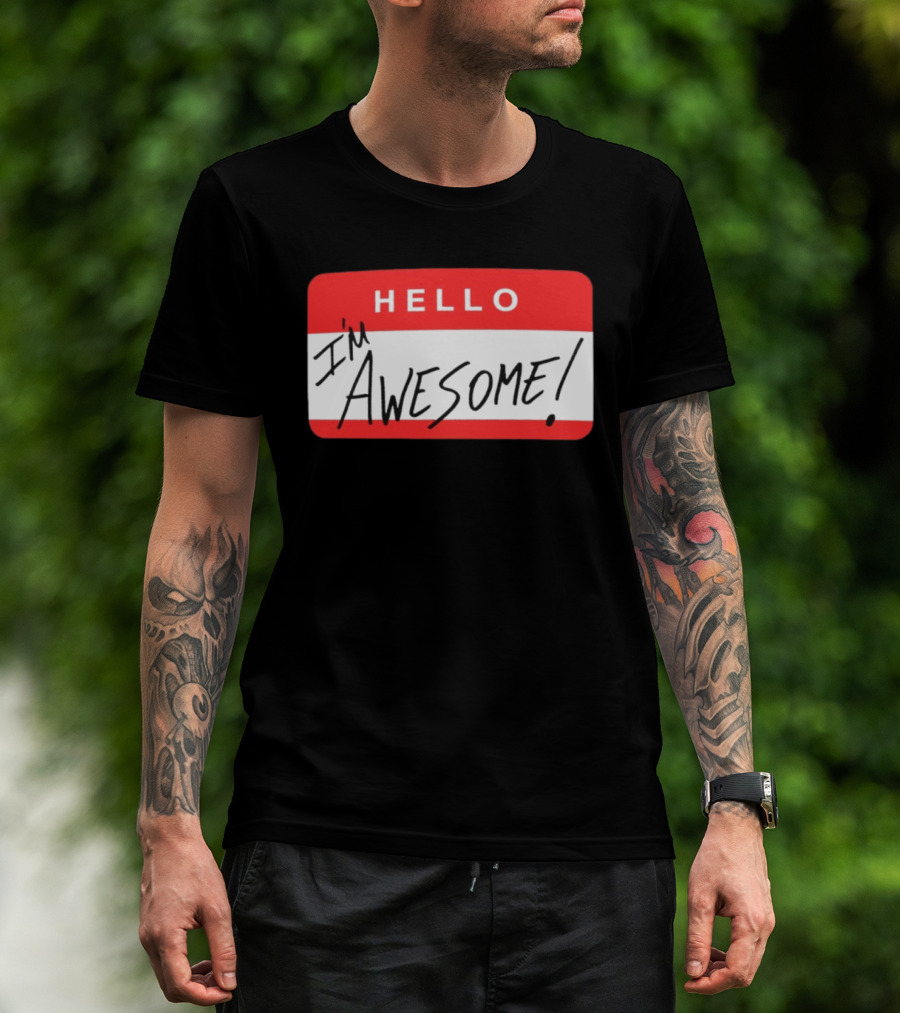 The Miz WWE Hello I'm Awesome Badge Стicker T-Shirt