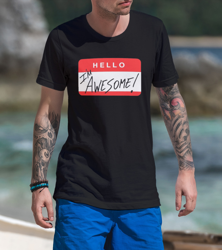The Miz WWE Hello I'm Awesome Badge Стicker T-Shirt