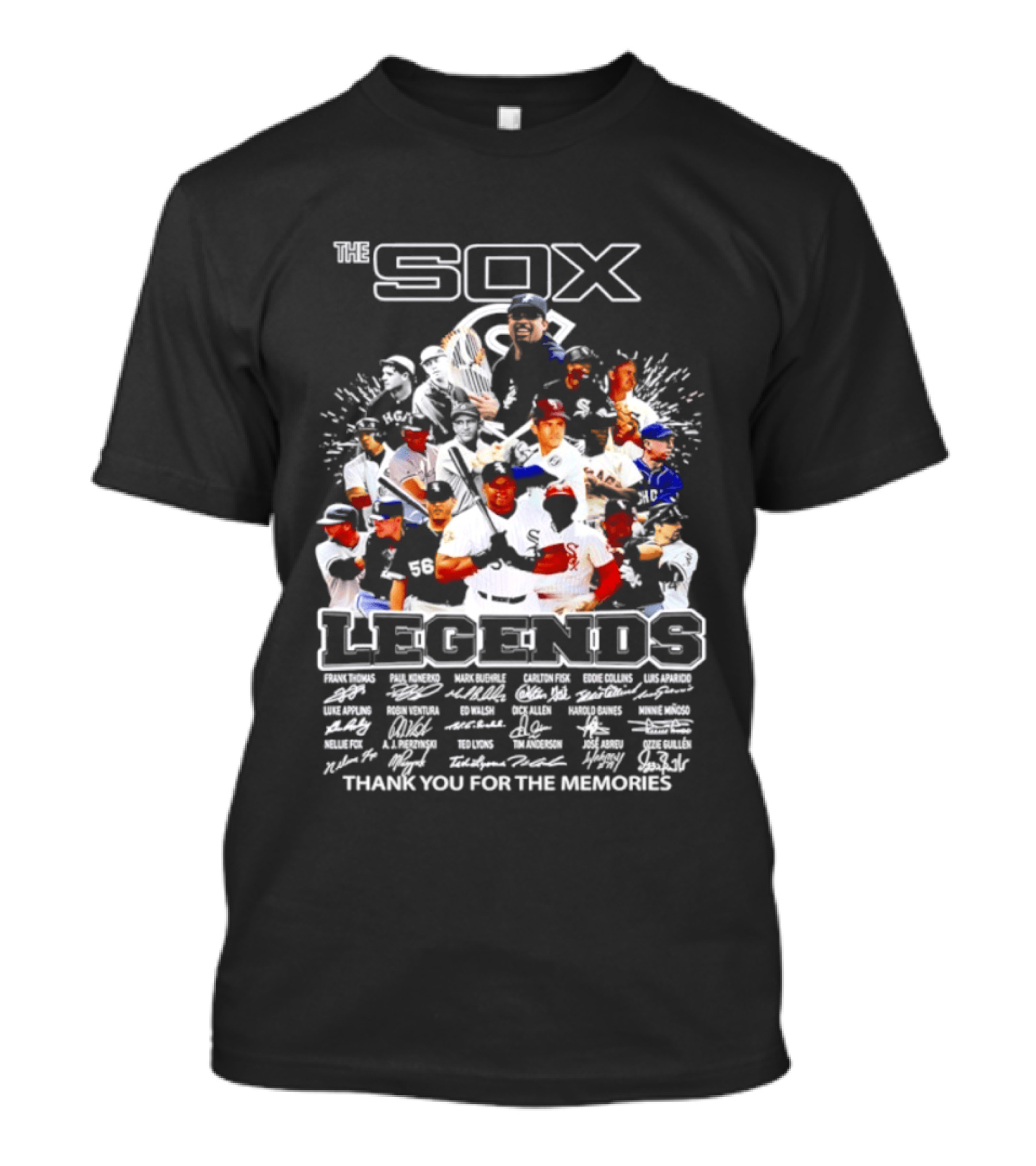 The Sox Legends Chicago White Sox Thank You For The Memories MLB Signatures T-Shirt
