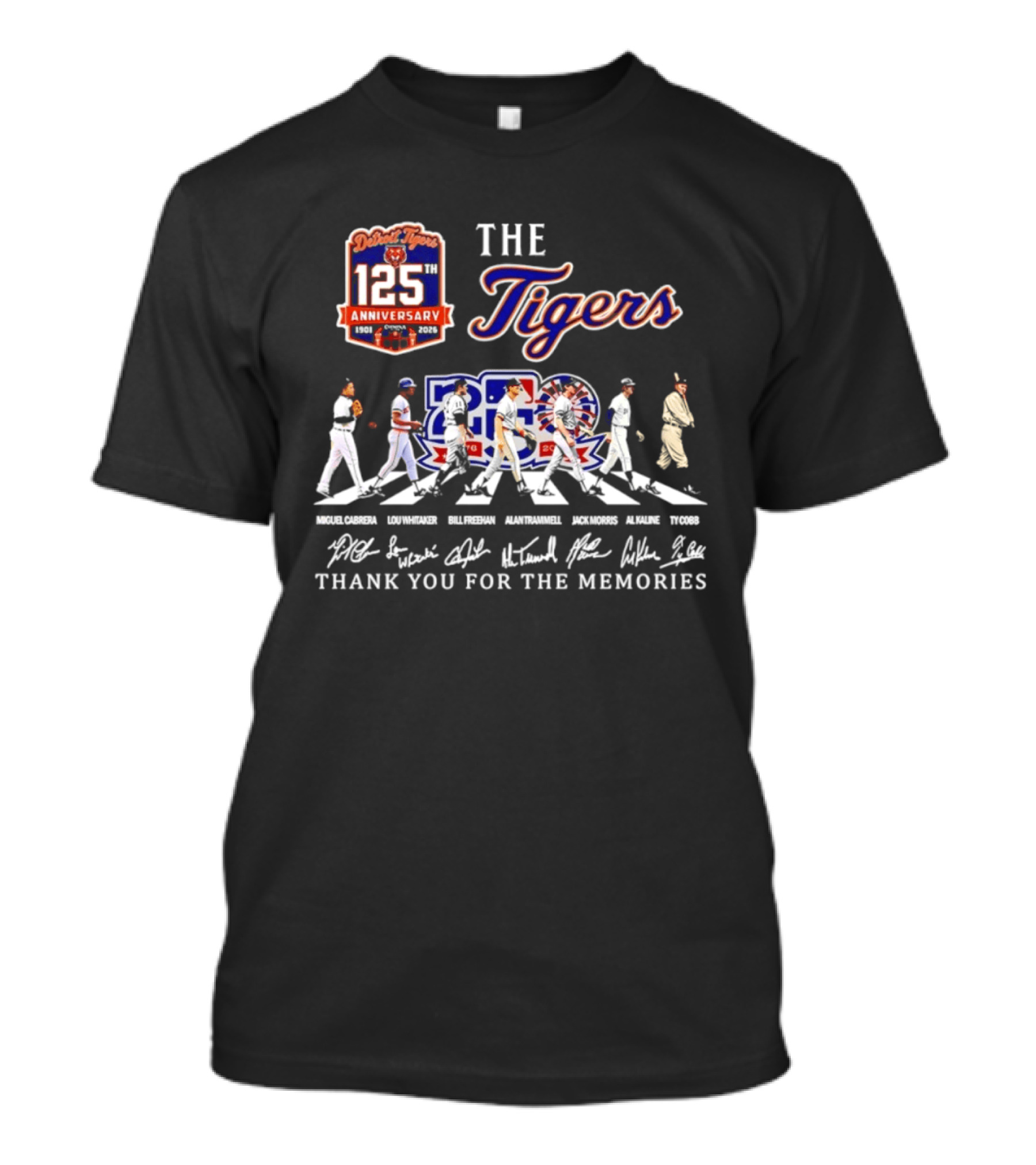 Detroit Tigers 125th Anniversary The Tigers 2026 MLB Season Thank You For The Memories T-Shirt