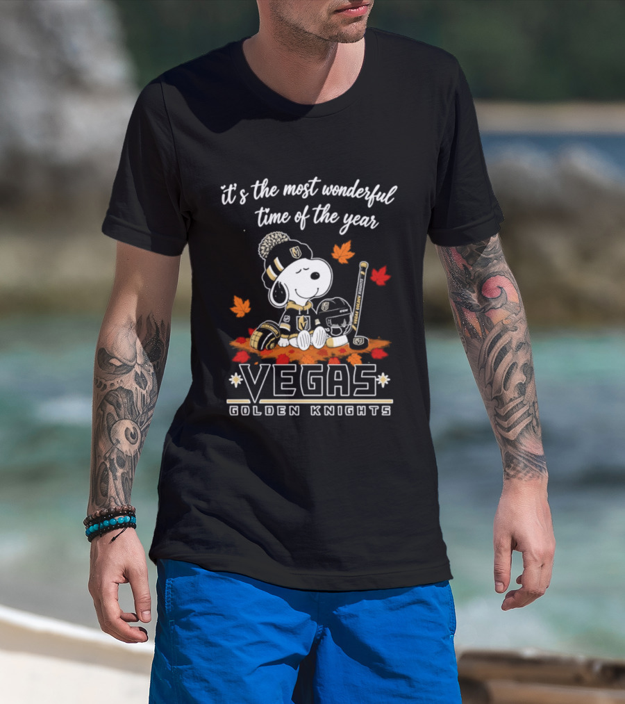 Vegas Golden Knights Snoopy Autumn 2026 It's The Most Wonderful Time Of The Year T-Shirt