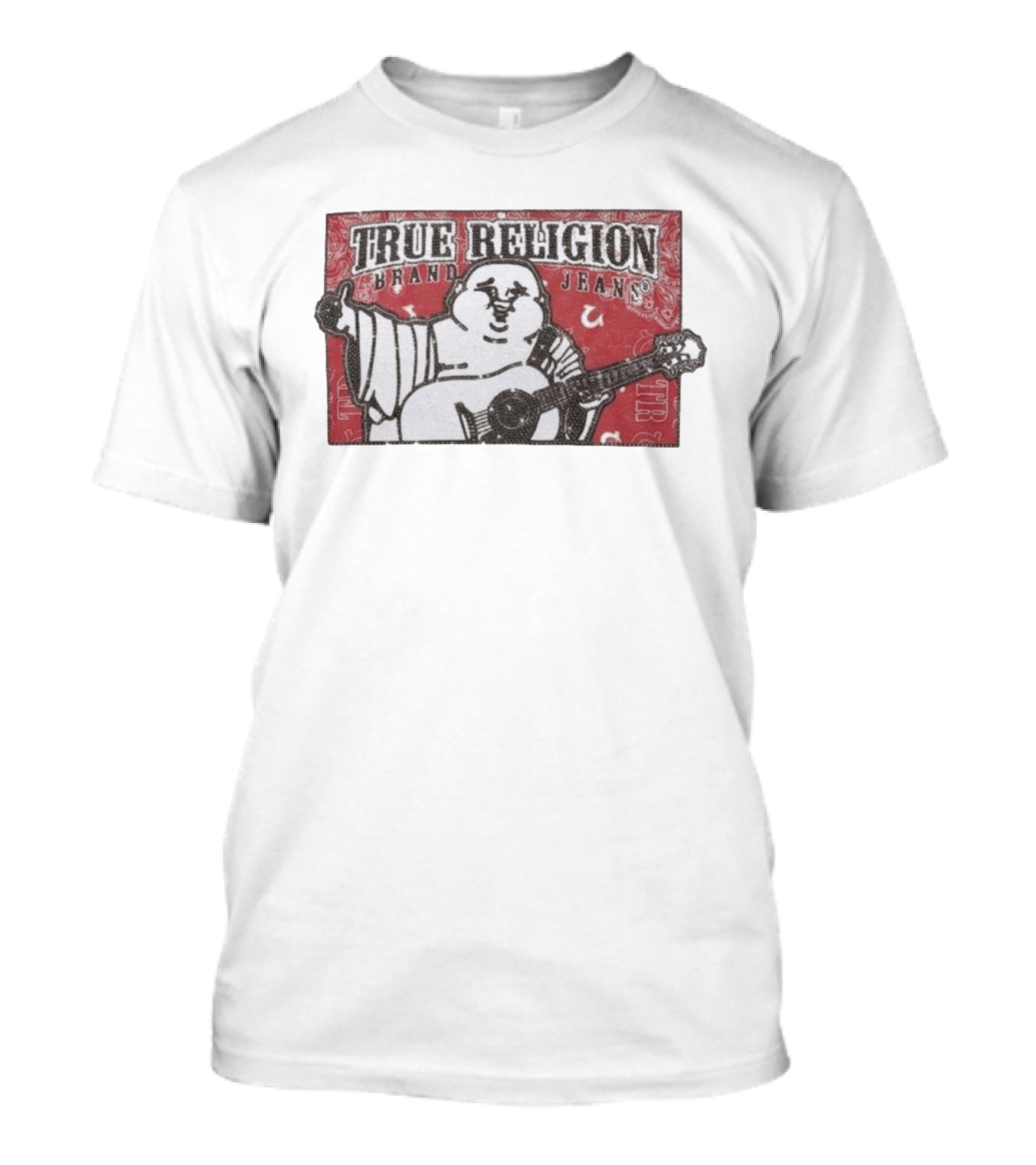 True Religion Brand Jeans Crystal Buddha Bandana T-Shirt