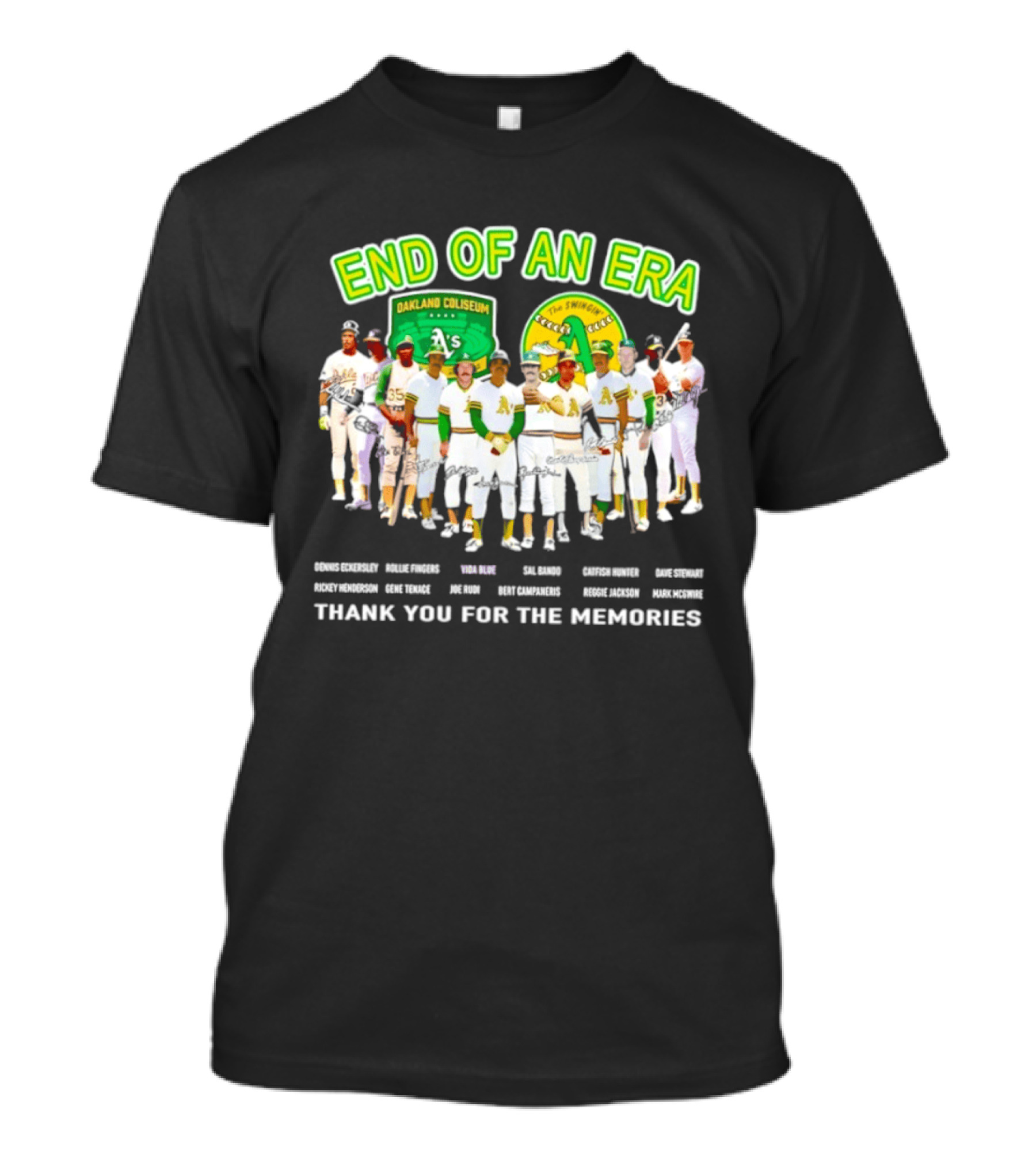 Oakland Athletics End Of An Era Oakland Coliseum A's Logo Thank You For The Memories T-Shirt