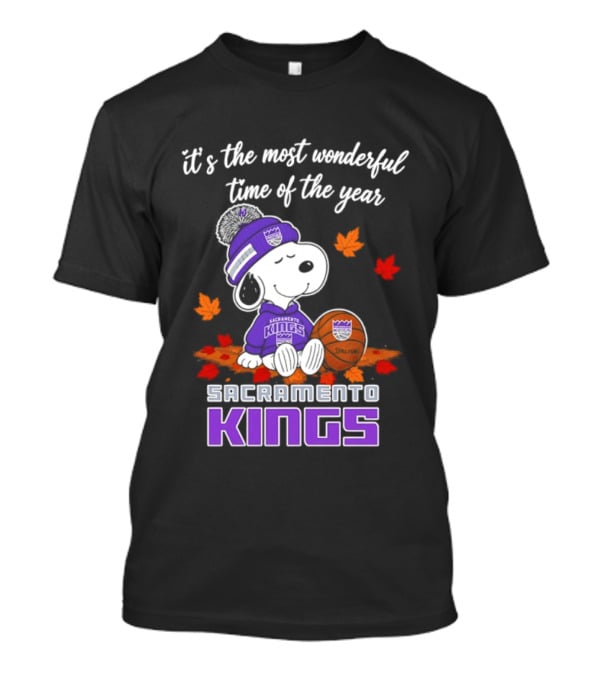 Sacramento Kings Snoopy Halloween It's The Most Wonderful Time Of The Year T-Shirt