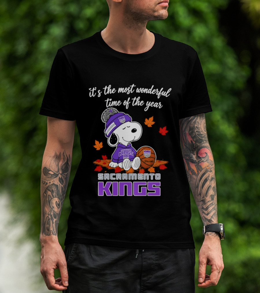 Sacramento Kings Snoopy Halloween It's The Most Wonderful Time Of The Year T-Shirt