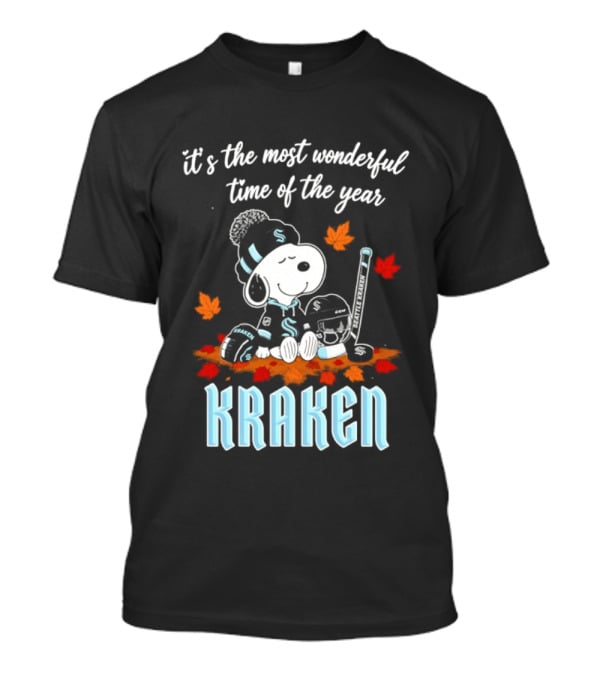 Seattle Kraken Snoopy Hockey Halloween 2026 It's The Most Wonderful Time Of The Year T-Shirt