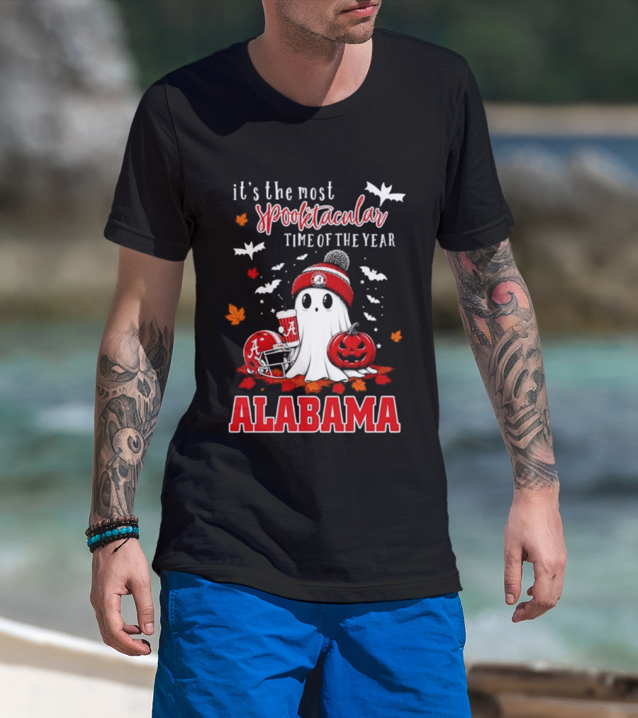 Alabama Crimson Tide Halloween Ghost It's The Most Spooktacular Time Of The Year 2026 T-Shirt