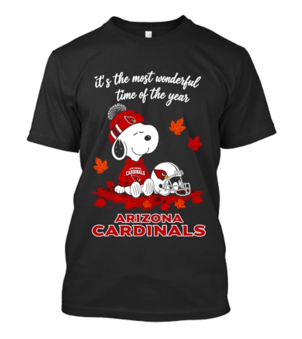 Arizona Cardinals Snoopy Fall Halloween It's The Most Wonderful Time Of The Year 2026 T-Shirt