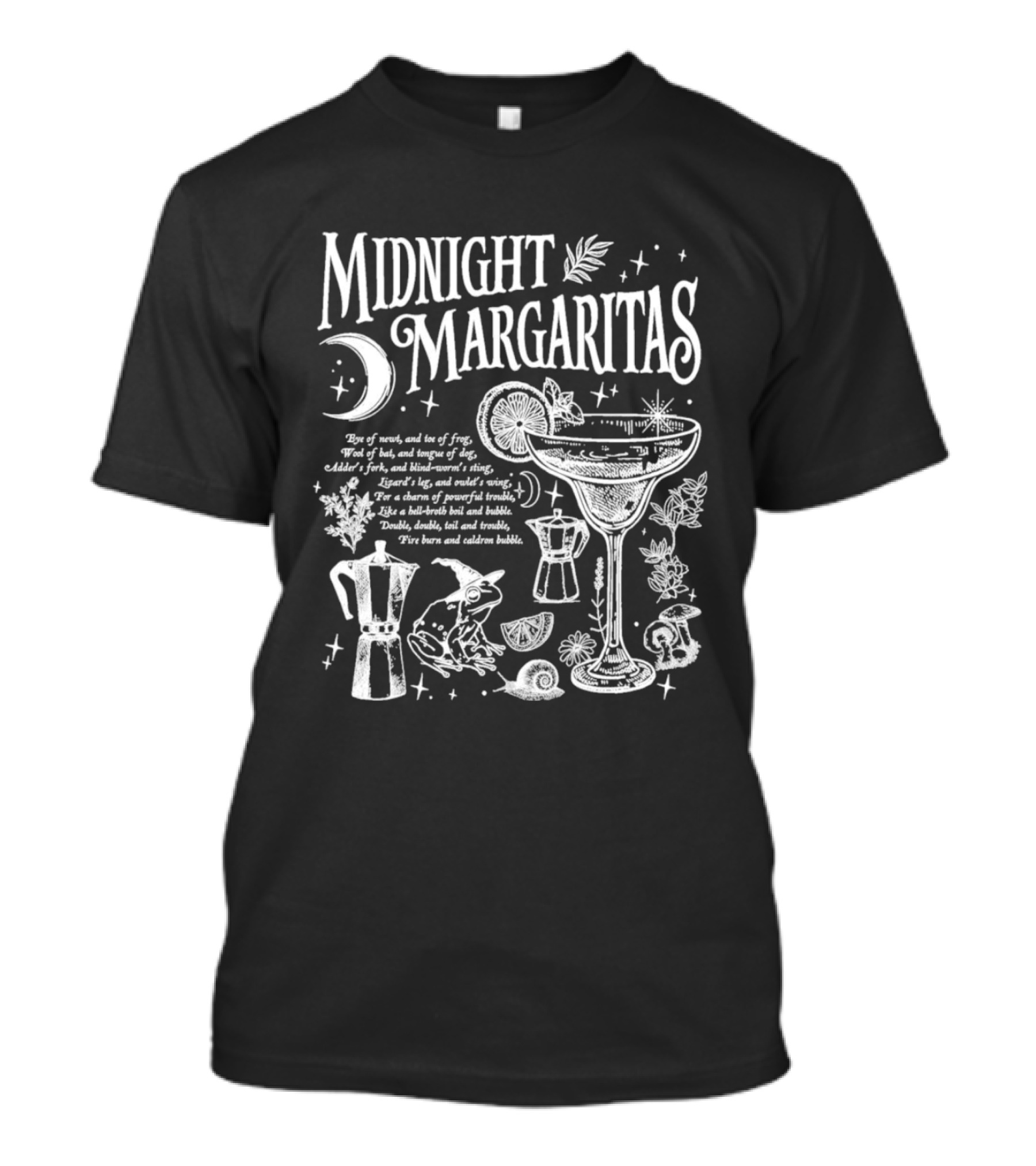 Midnight Margaritas Recipe Magic Mix With Moon And Lime T-Shirt