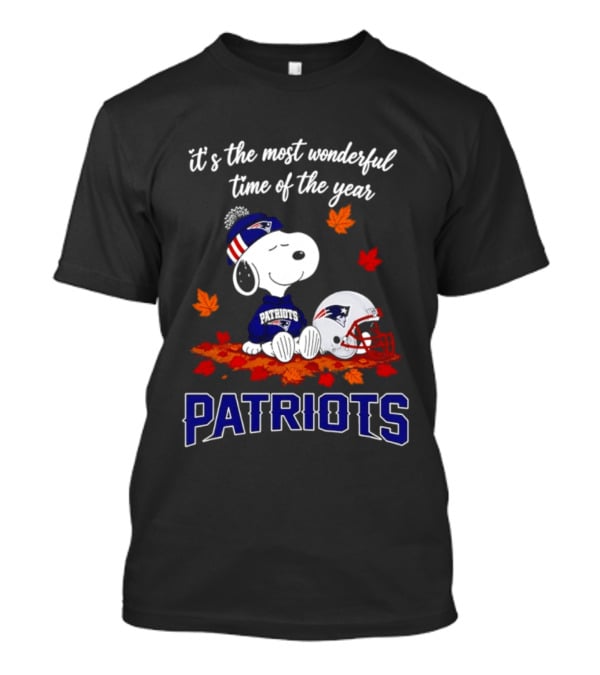 New England Patriots Snoopy Fall Halloween 2026 Most Wonderful Time Of The Year T-Shirt