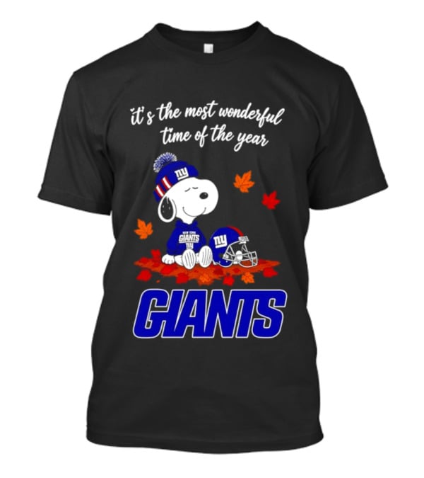New York Giants Snoopy Fall Halloween 2026 Most Wonderful Time Of The Year T-Shirt