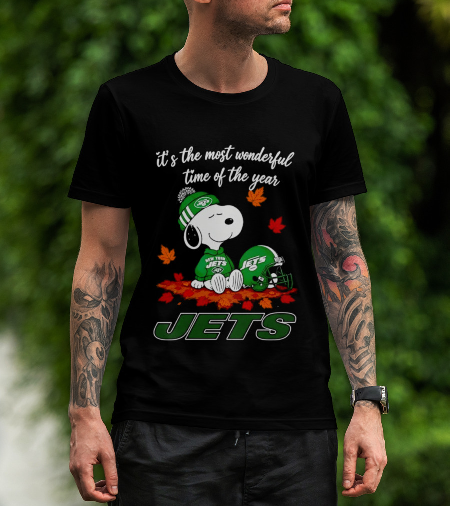 New York Jets Snoopy Fall Halloween 2026 Most Wonderful Time Of The Year T-Shirt