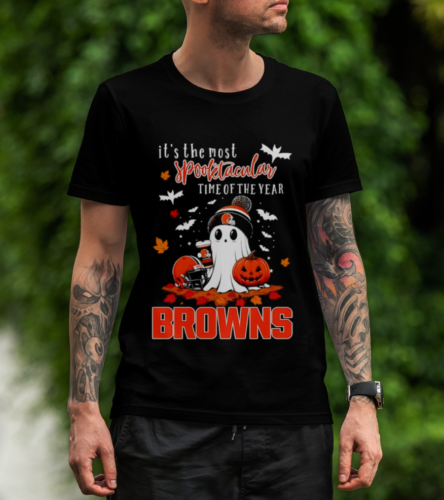 Cleveland Browns Spooktacular Halloween Ghost Time Of The Year T-Shirt