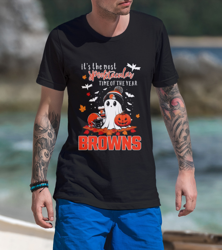 Cleveland Browns Spooktacular Halloween Ghost Time Of The Year T-Shirt