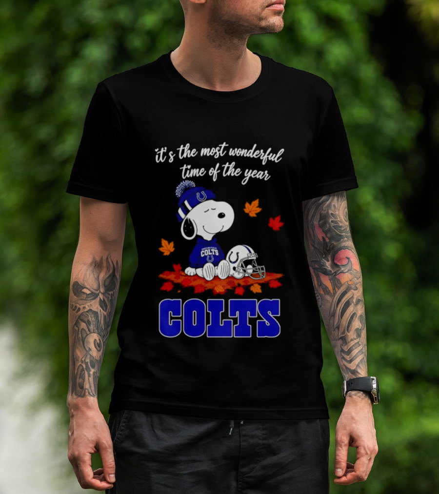 It's The Most Wonderful Time Of The Year Colts Snoopy Fall Halloween T-Shirt