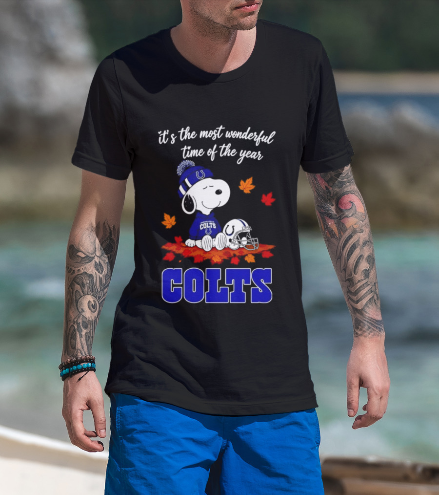 It's The Most Wonderful Time Of The Year Colts Snoopy Fall Halloween T-Shirt