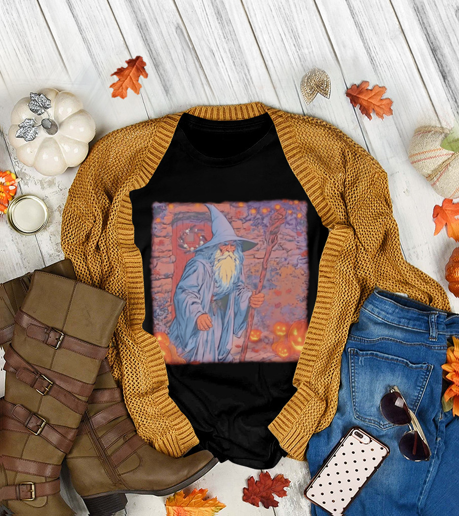 Wizard Halloween Night 2026 Magical Pumpkin Pathway T-Shirt