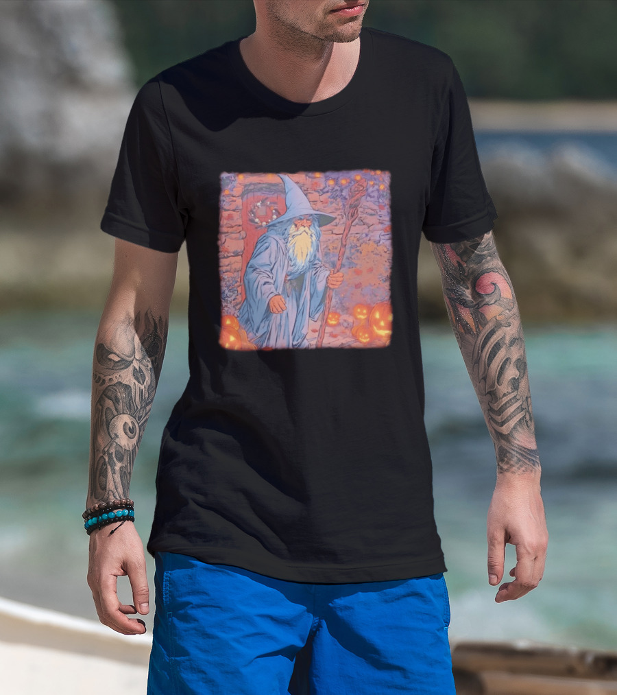 Wizard Halloween Night 2026 Magical Pumpkin Pathway T-Shirt