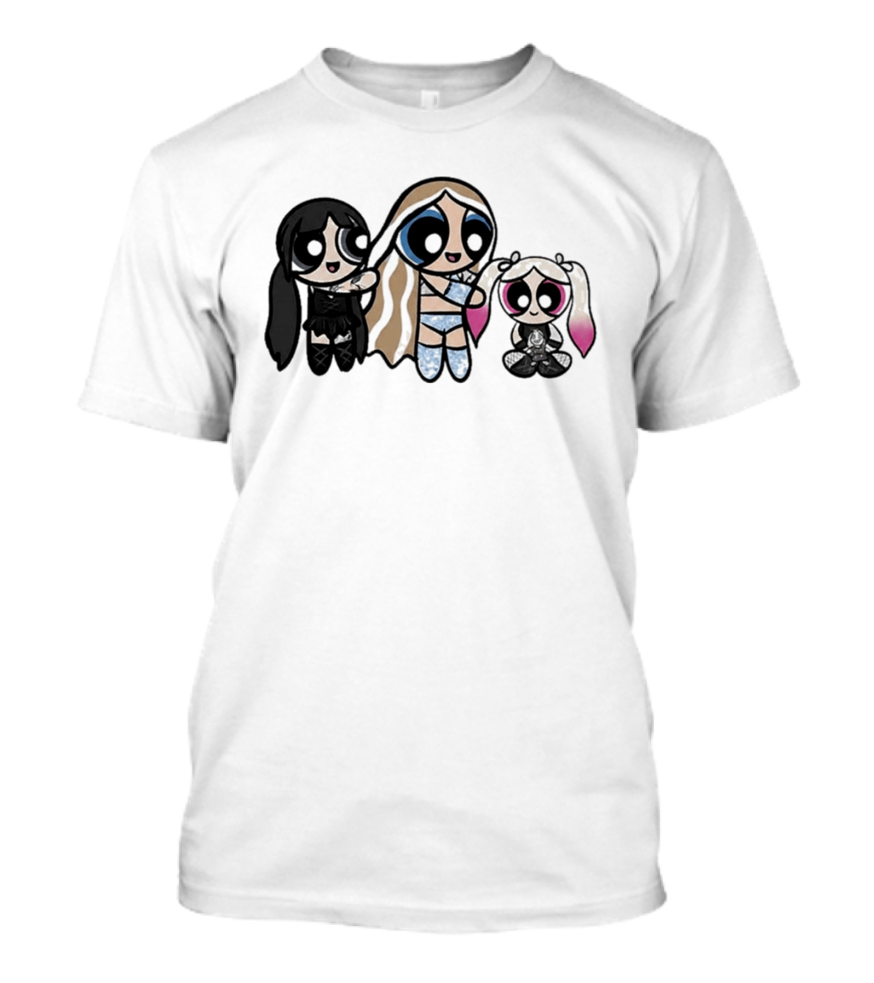 Powerpuff Charlexley Trio In Unique Cartoon T-Shirt