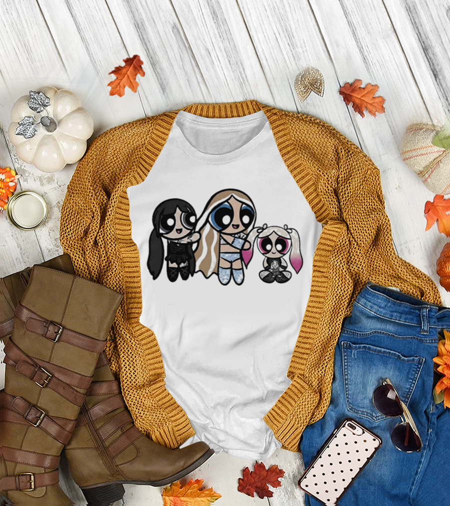 Powerpuff Charlexley Trio In Unique Cartoon T-Shirt