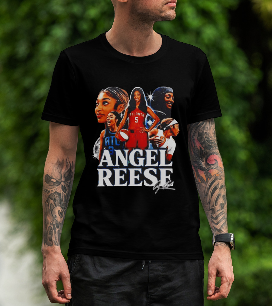 Angel Reese Atlanta Basketball Star Collage T-Shirt
