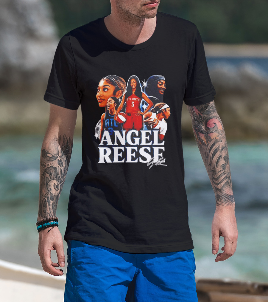 Angel Reese Atlanta Basketball Star Collage T-Shirt