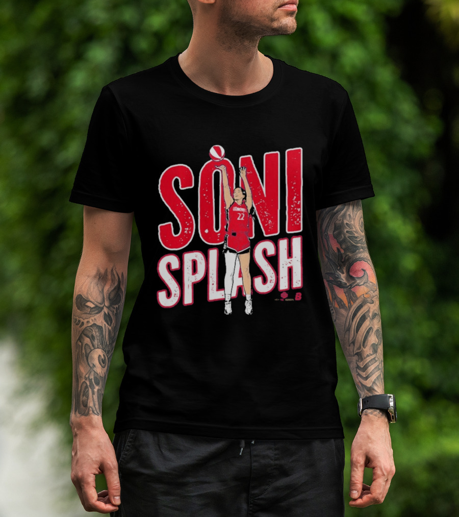 Soni Splash Basketball Player Red Uniform Number 22 T-Shirt