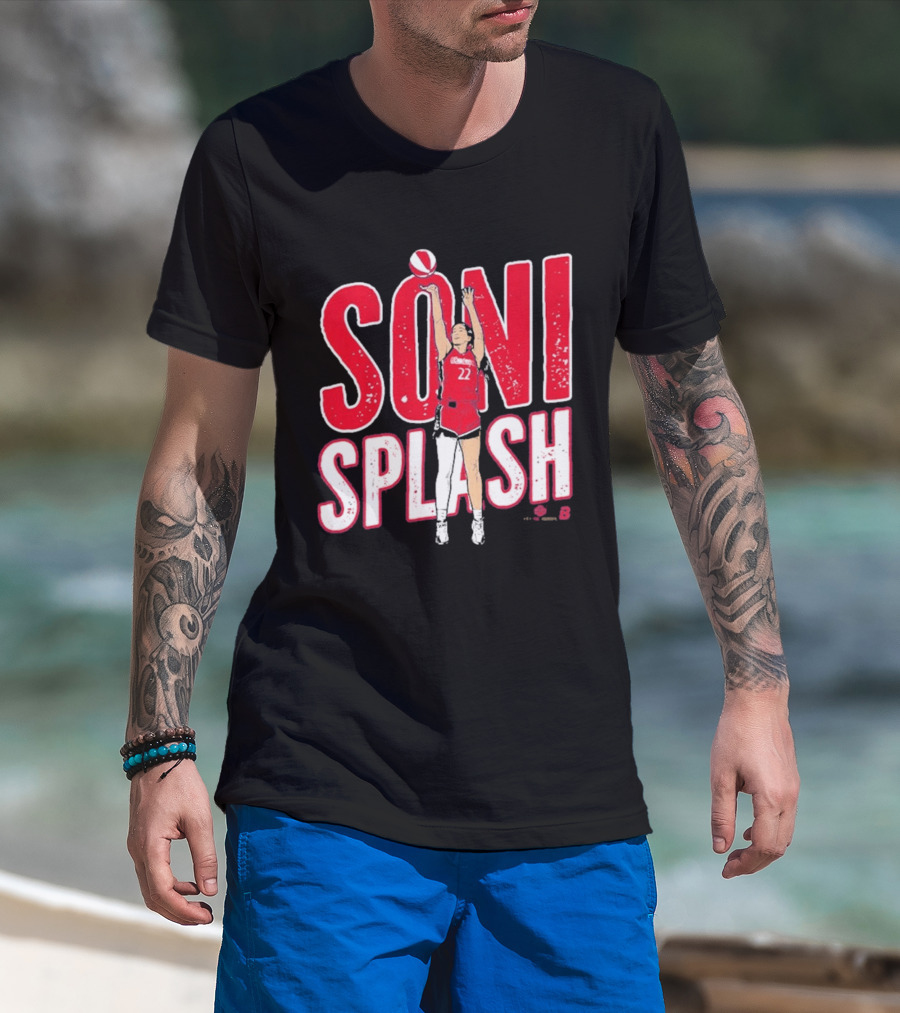 Soni Splash Basketball Player Red Uniform Number 22 T-Shirt