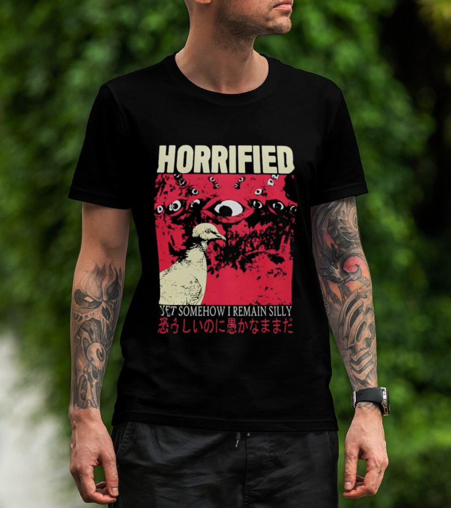 Horrified Pigeon Yet Somehow I Remain Silly Japanese T-Shirt