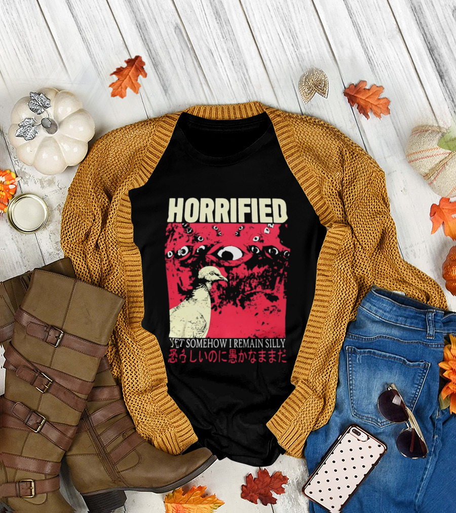Horrified Pigeon Yet Somehow I Remain Silly Japanese T-Shirt