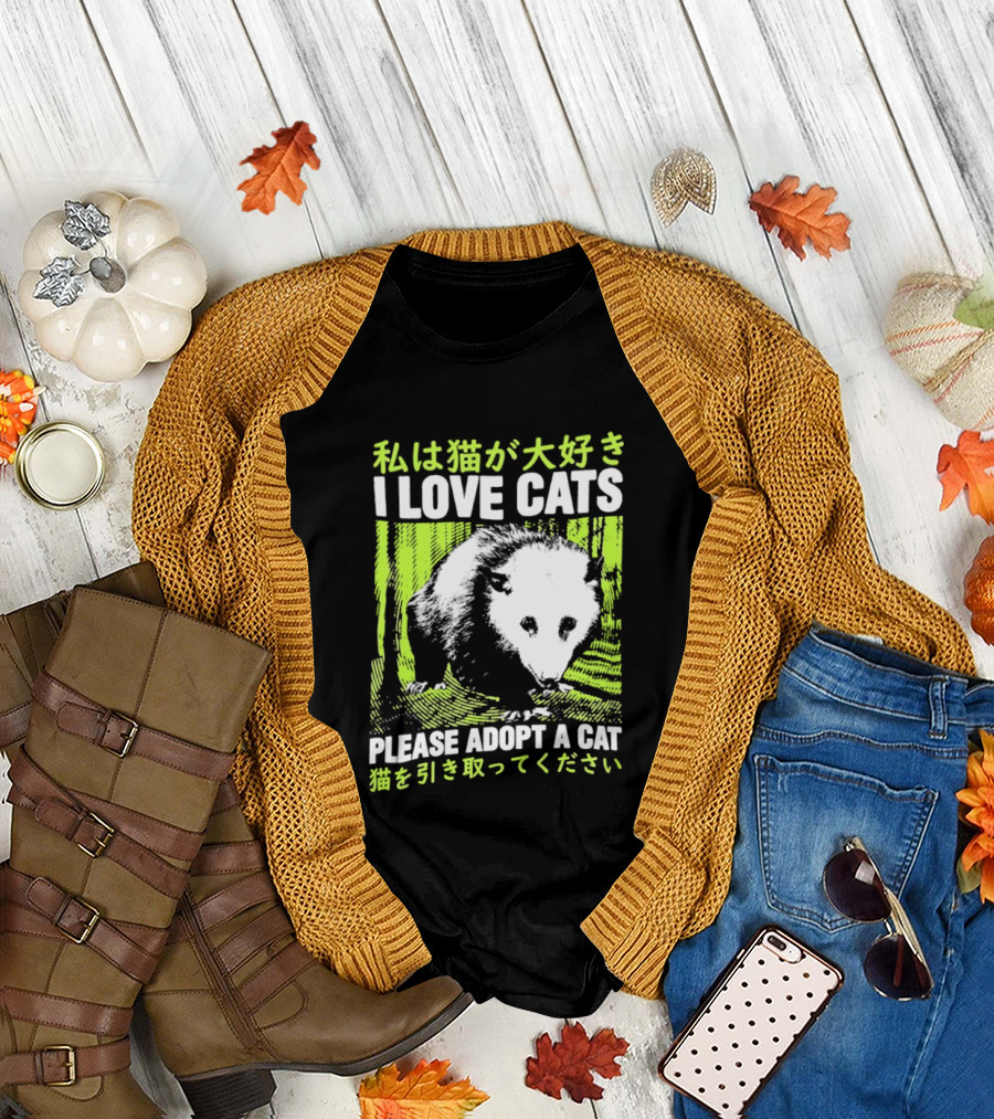 I Love Cats Please Adopt A Cat T-Shirt