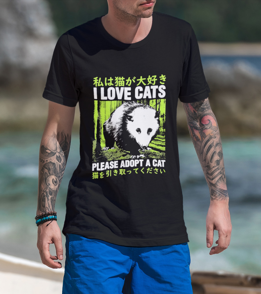 I Love Cats Please Adopt A Cat T-Shirt