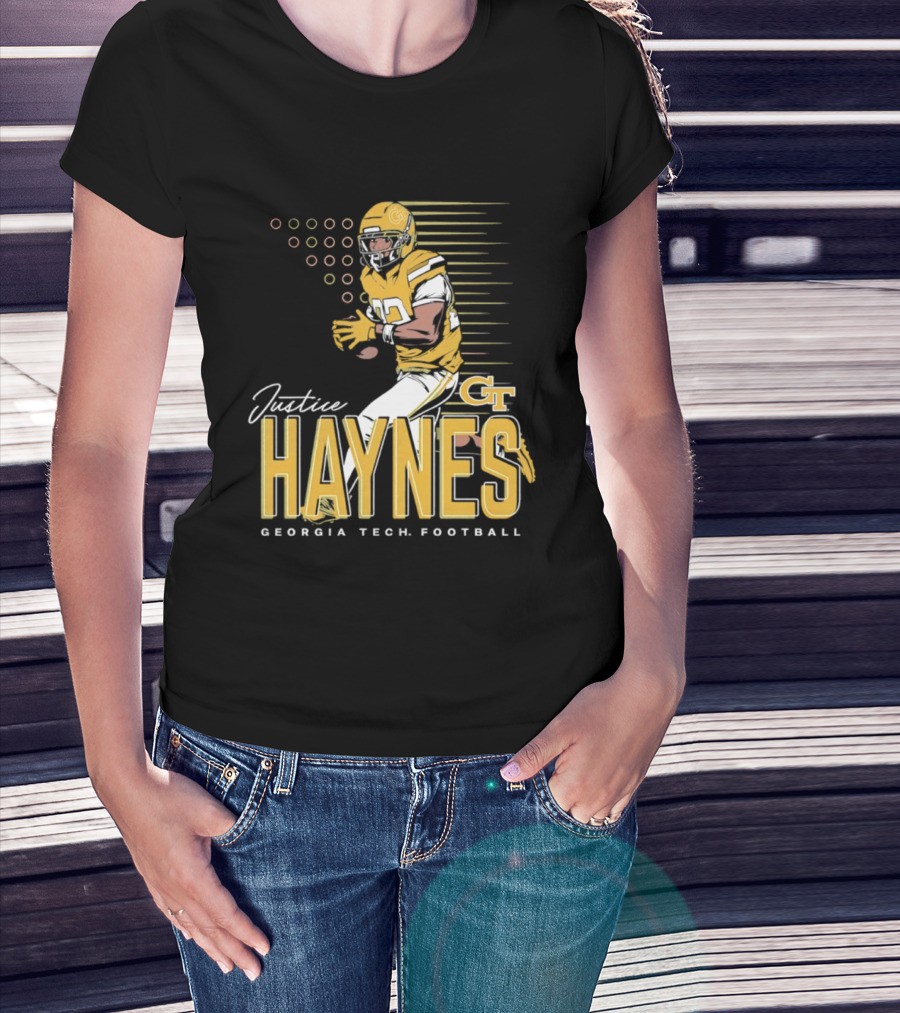 Justice Haynes Georgia Tech Yellow Jackets Football GT T-Shirt