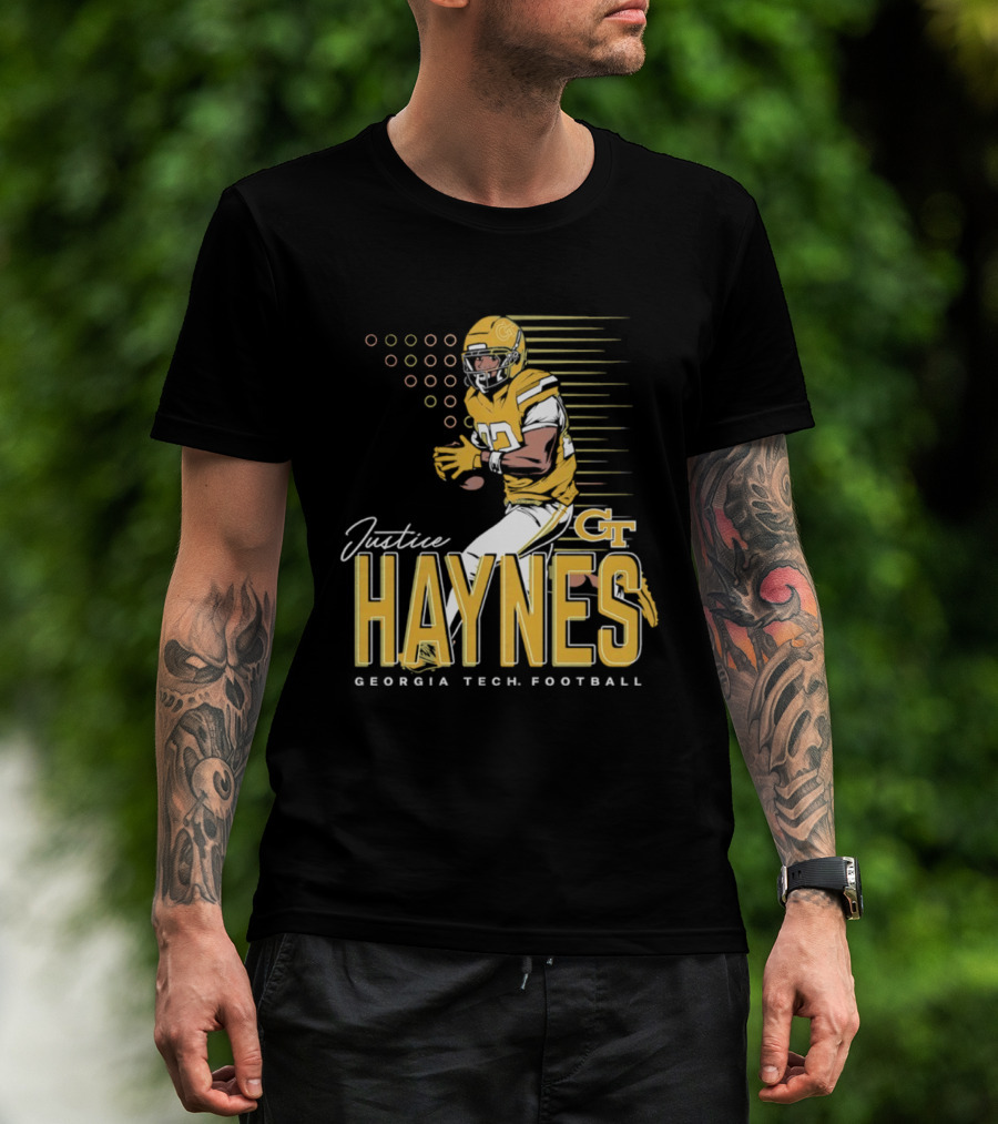 Justice Haynes Georgia Tech Yellow Jackets Football GT T-Shirt