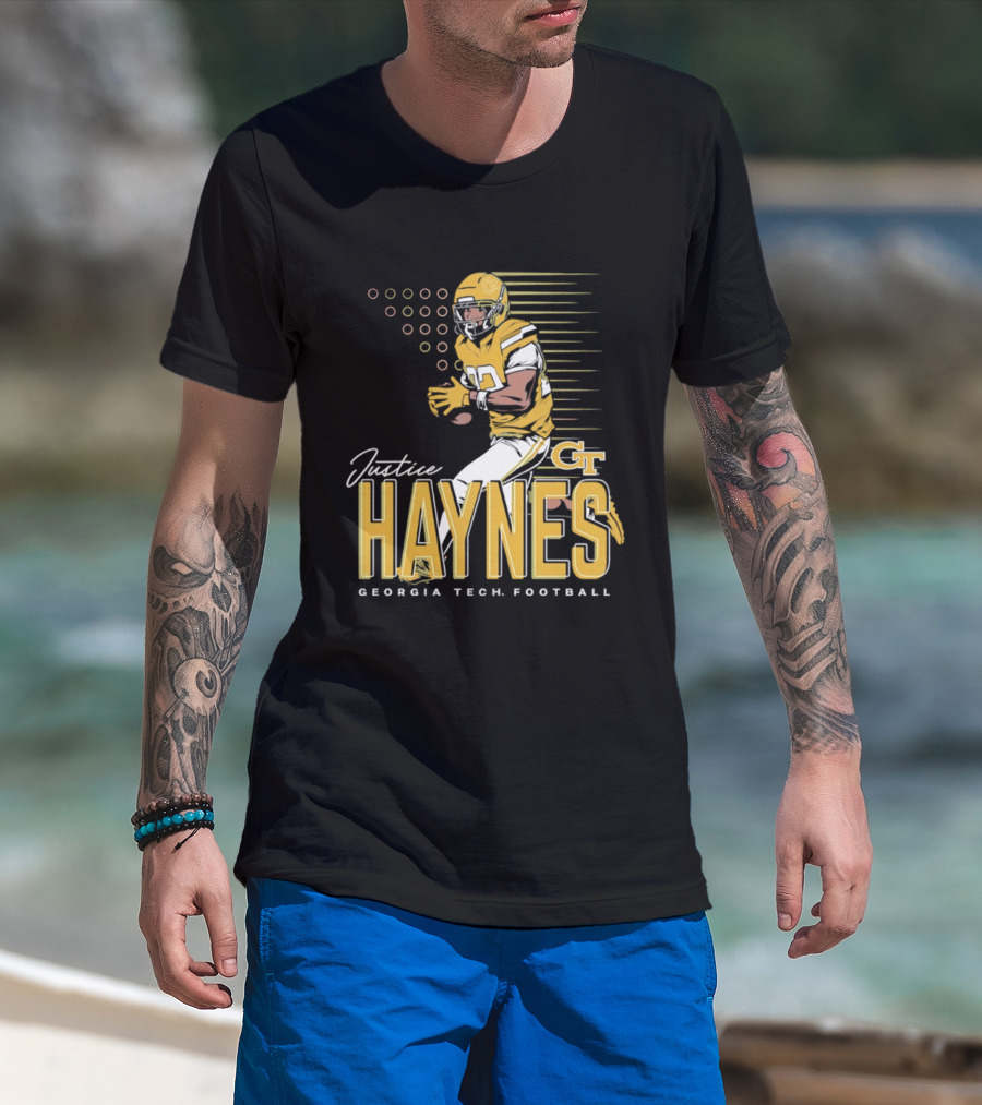 Justice Haynes Georgia Tech Yellow Jackets Football GT T-Shirt