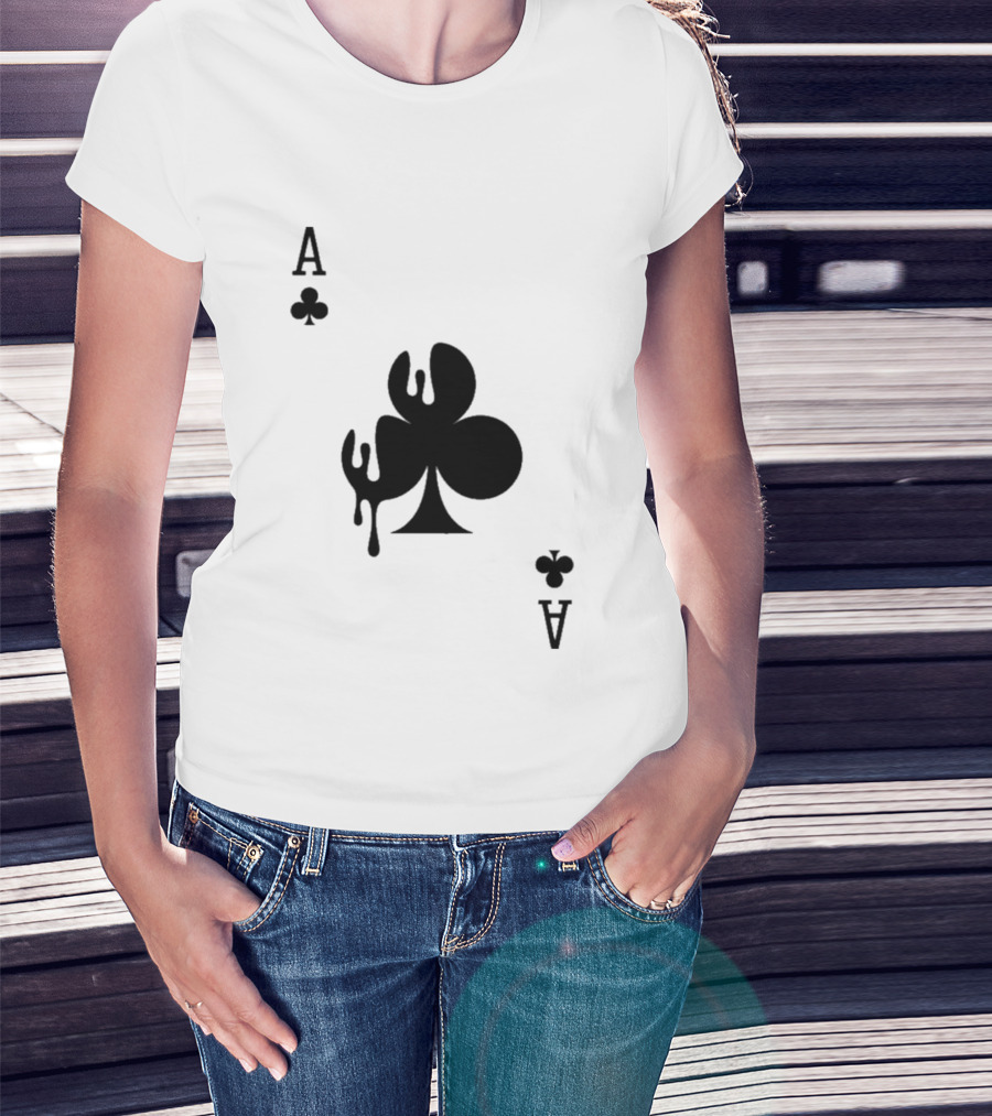 Ace Of Clubs Dripping Card T-Shirt