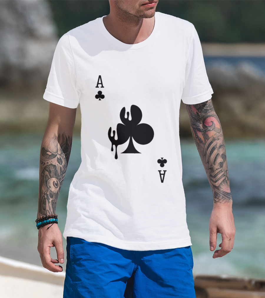 Ace Of Clubs Dripping Card T-Shirt