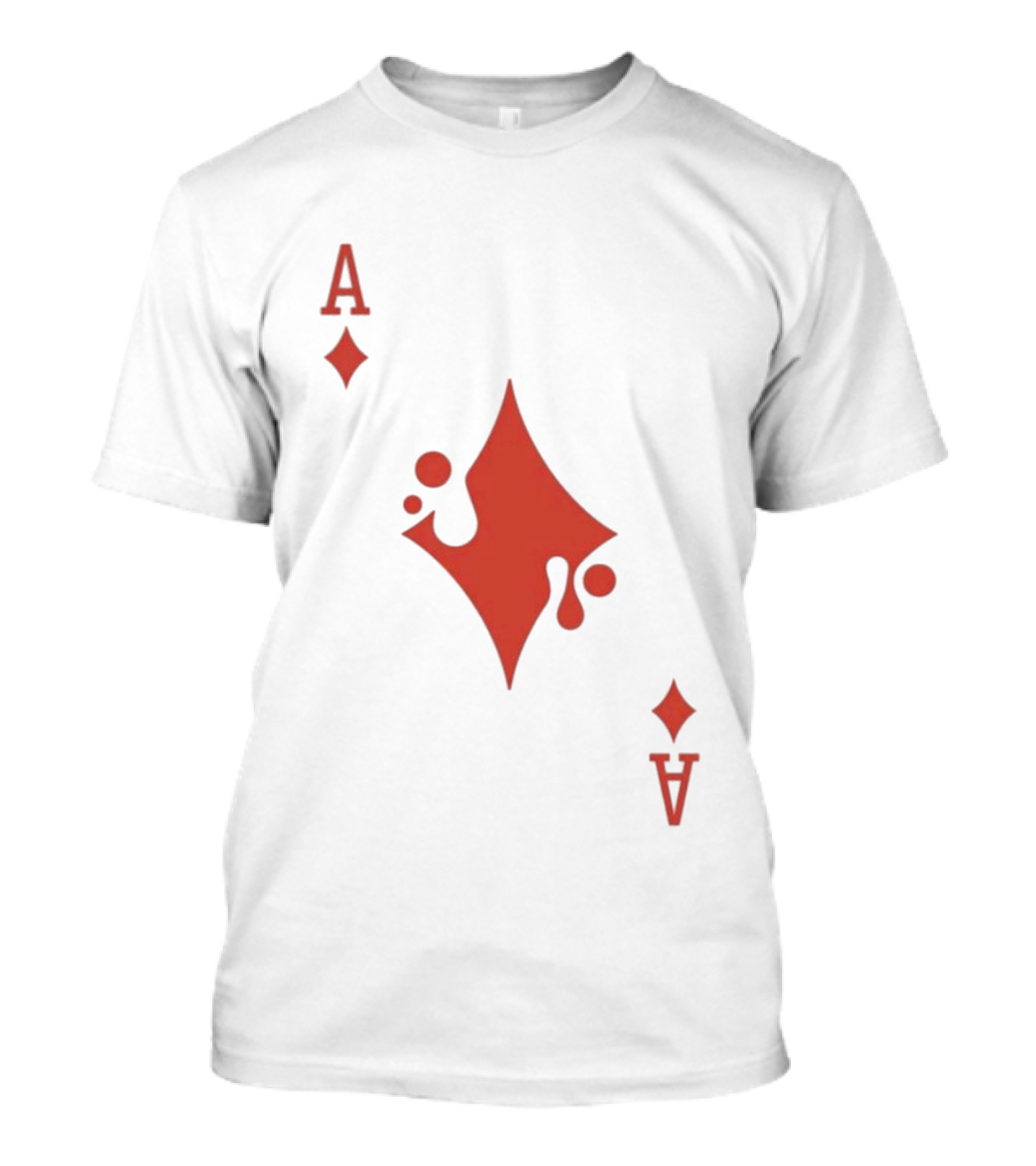 Ace Of Diamonds Playing Card Red Stylized T-Shirt
